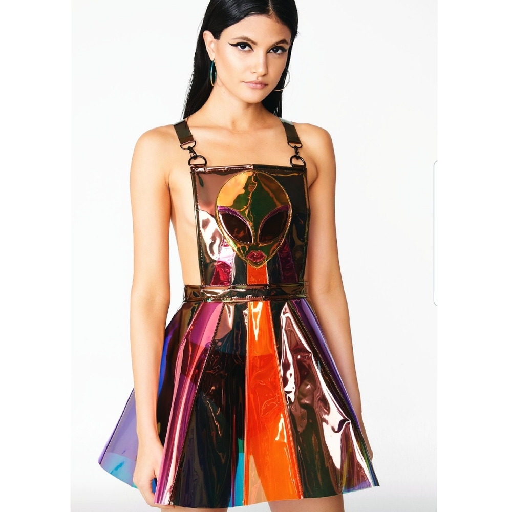 Club Exx Hologram Overall Dress